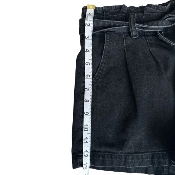American Eagle Black Paperbag Denim Shorts Size 10 - Picture 5 of 6